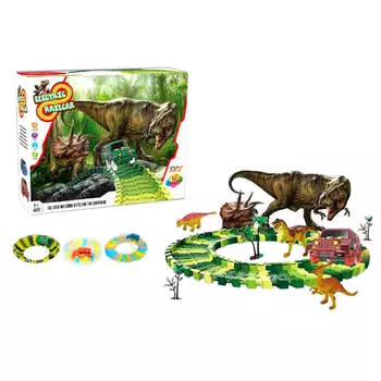 Автотрек динозавры 67 деталей 24х6х18см на батарейках 853-25