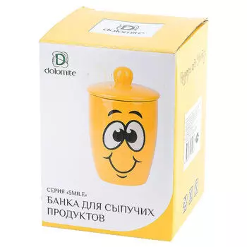 Банка для сыпучих продуктов 0,55л доломит смайл конус керамика l2520870