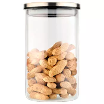 Банка для сыпучих продуктов 1л Mallony Oceano стекло крышка нержавеющая сталь 4460