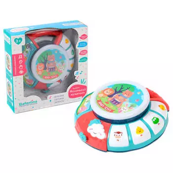 Барабан развивающий Elefantino подвижные элементы/голоса животных/веселые мелодии/свет 26* it106449