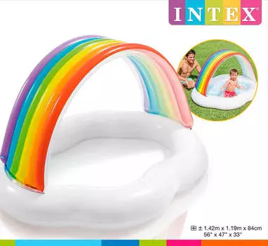 Бассейн Intex 142*119*84см облако с радугой и57141