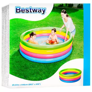 Бассейн надувной 157*46 см бествей радуга от 3-х лет 51117