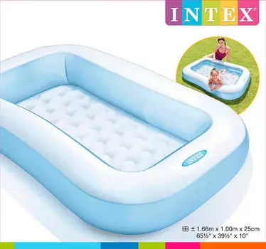 Бассейн Intex 166*100*28см надувное дно 1-3лет и57403