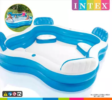 Бассейн Intex 229*229*66см семейный лаундж 56475