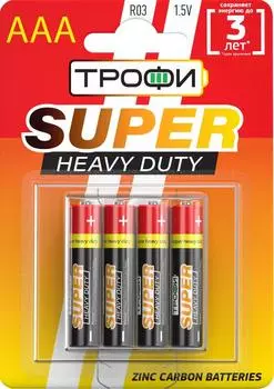 Батарейка трофи ааа r03-4 bl