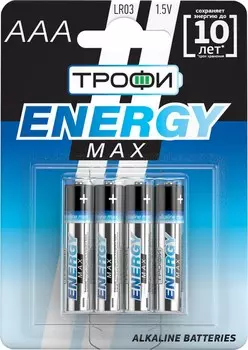 Батарейка трофи lr03-4 bl энерджи алкалин