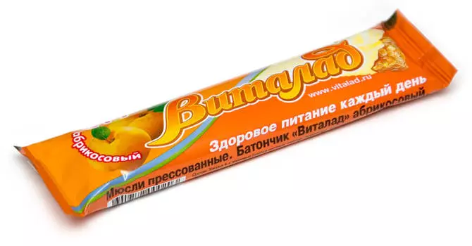Батончик Виталад 40г абрикосовый на фруктозе линфас