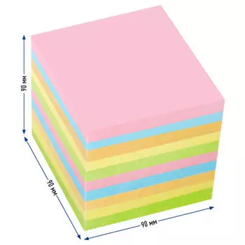 Блок для записи Berlingo стандарт 9*9*9см цветной 191259
