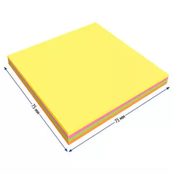 Блок самоклеящийся Berlingo ультра стик 75*75мм 100л 4 неоновых цв 270286