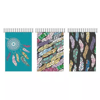 Блокнот 40л 8445/3-eac вд лак перья