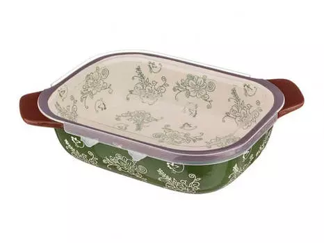 Блюдо для запекания 23*17*6 см керамика зеленый