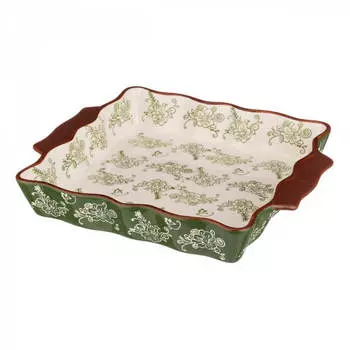 Блюдо для запекания 29*25*5см керамика зеленый