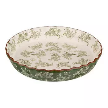 Блюдо для запекания овальное 27*5см керамика зеленый