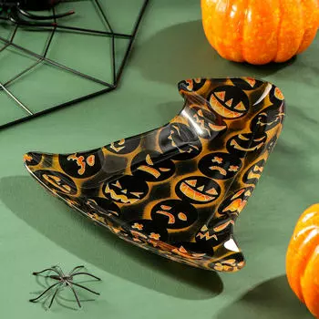 Блюдо сервировочное хэллоуин шляпа в смайлах доляна 6783243