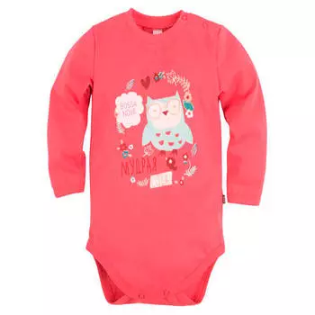 Боди детское босса нова для девочек с длинным рукавом р.24 68 коралловый 577б-162