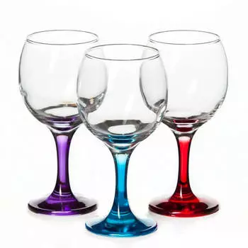 Бокал д/вина 290мл 1шт радуга цветная ножка