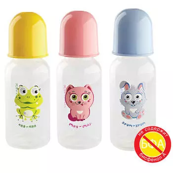 Бутылочка Курносики 120мл 0+ силиконовая соска мои первые друзья