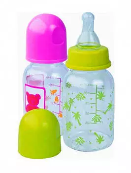Бутылочка Курносики 125мл 0+ силиконовая соска мишки