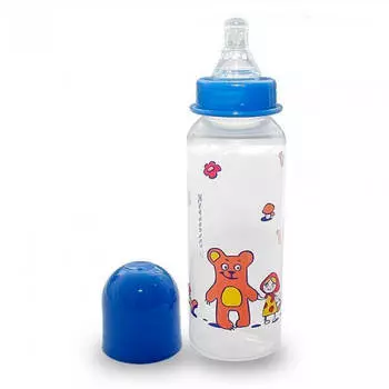 Бутылочка Курносики 250мл 0+ силиконовая соска мишки
