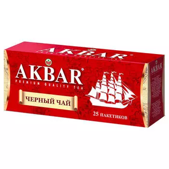 Чай Akbar 25пак*2г черный корабль