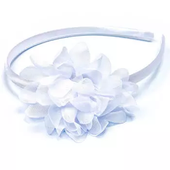 Ободок цветок белый 1092