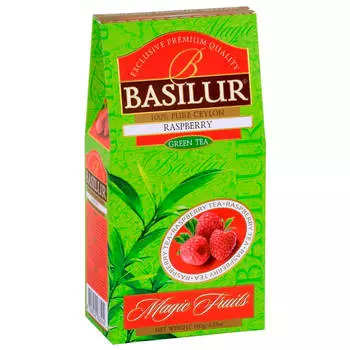 Чай Basilur 100 г зеленый малина к/у