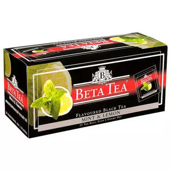 Чай Beta Tea 25пак*2г черный мята и лимон