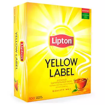 Чай черный Lipton 100 пакетиков по 2г