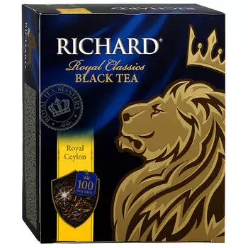 Чай чёрный Richard Royal Classic Royal Ceylon байховый цейлонский высший сорт в пакетиках 100шт по 2