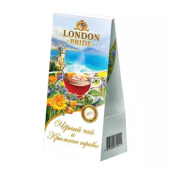 Чай лондон прайд 50г черный с крымскими травами к/уп