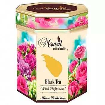 Чай Monzil весенние цветы 200г ж/б чёрный