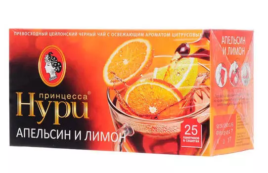 Чай Принцесса Нури 25пак*1,5г апельсин и лимон