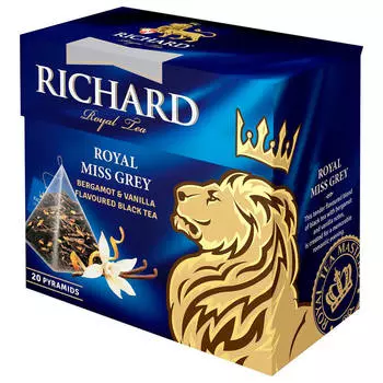 Чай Richard 20пир*1,7г черный Royal Miss Grey