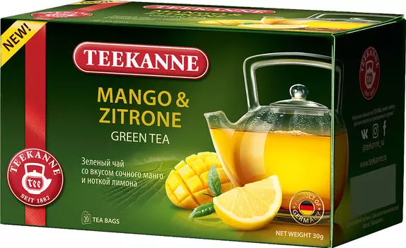 Чай Teekanee 20пак*1,5г манго-цитрон зеленый