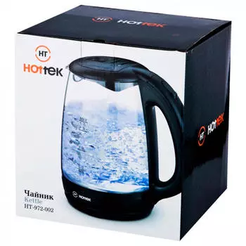 Чайник электрический хоттек стекло ht-972-002 1,7 л черный