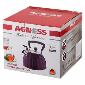 Чайник со свистком фиолетовый одинарное дно2.5 л 937611