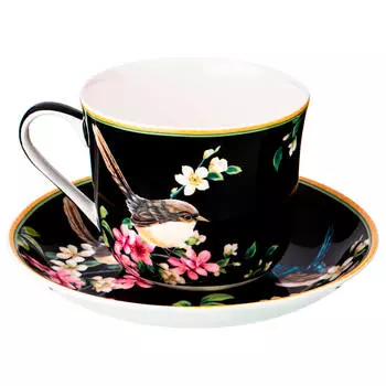 Чайный набор 2пр 500мл Lefard цветущий сад черный фарфор 104-551