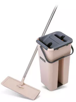 Ведро со шваброй Scratch Cleaning Mop 3,3 л бежевое