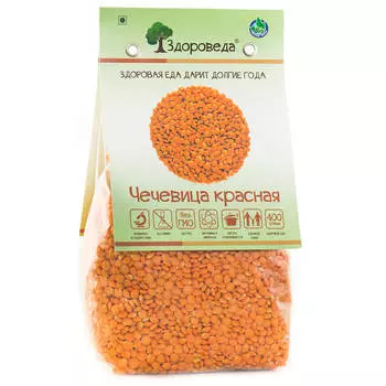 Чечевица красная 400г Здороведа