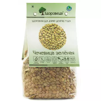 Чечевица зеленая 400 г здороведа