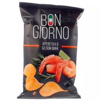 Чипсы Bon Giorno 90г креветка в белом вине