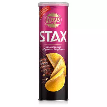 Чипсы Lay's Stax 140г ребрышки барбекю туба