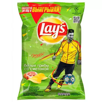 Чипсы Lays 90г белые грибы со сметаной