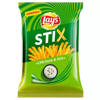 Чипсы лейс стикс 125 г сметана лук