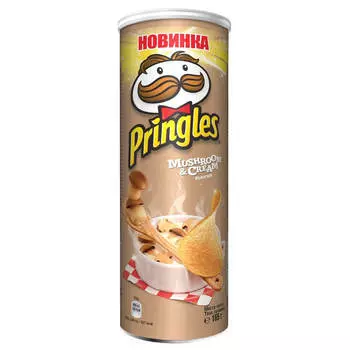 Чипсы принглс 165г белые грибы со сметаной