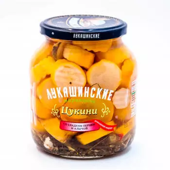 Цукини маринованные Лукашинские со сладким перцем и алычой 670г