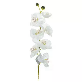 Цветок искусственный белая орхидея 66см 7180156