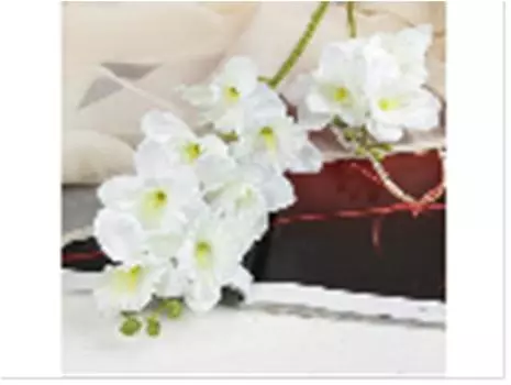 Цветок искусственный дельфиниум волнистый 7,5*82см белый 4460422