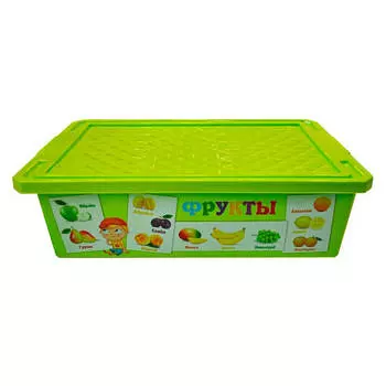 Детский ящик для хранения игрушек обучайка овощи-фрукты 30л салатовый la1024обсл