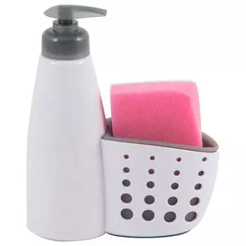 Диспенсер для жидкого мыла Рыжий кот место для хранения губки для посуды 4664